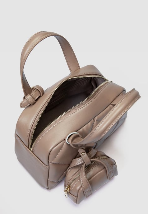 LA FIERA Damen gesteppte kleine Handtasche in neutralem Farbton - Image 3