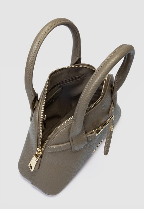LA FIERA Mini-Henkeltasche mit genarbter Oberfläche in Taupe-Grau - Image 3