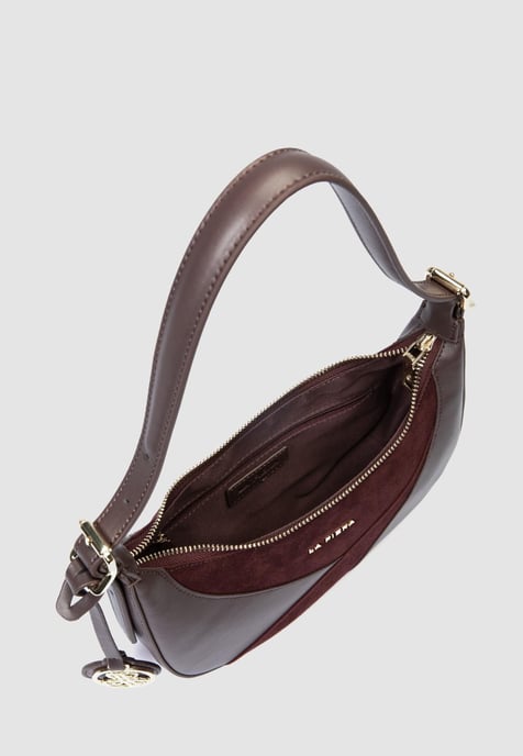 LA FIERA Zwei-Farben Schultertasche in Braun und Bordeaux - Image 3