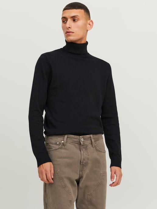 Jack & Jones Pullover Emil Strick Rollkragen Schwarz - Image 2