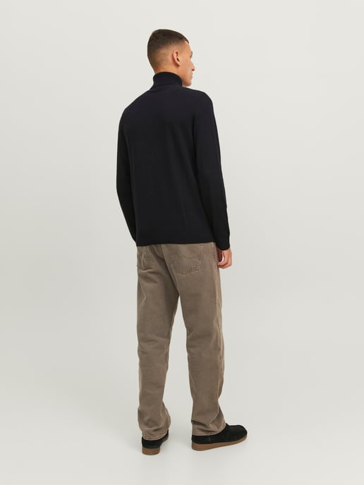 Jack & Jones Pullover Emil Strick Rollkragen Schwarz - Image 3