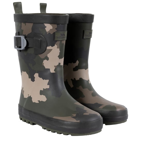 Trespass - Kinder Gummistiefel "Puddle" (Grün/Braun/Schwarz Tarnmuster) - Image 5