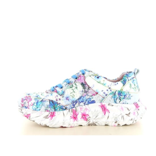 Laura Vita Damen-Sneaker Sofiao 07, blau-rosa, mit Blumenmuster, aus Leder, Plateau. - Image 5