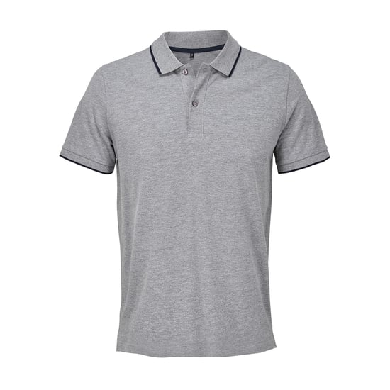 SOLS - "Palermo" Poloshirt für Herren/Damen Unisex (Grau meliert/Dunkelblau) - Image 1