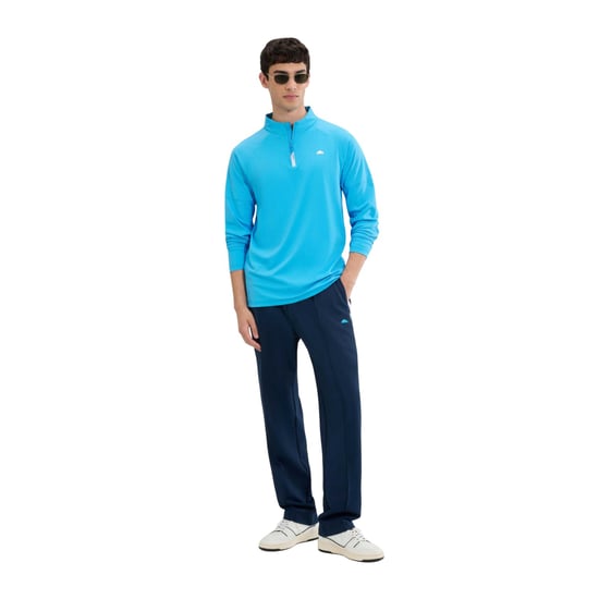 Ellesse - "Musica" T-Shirt für Herren, mit kurzem Reißverschluss, Langärmlig (Blau) - Image 4