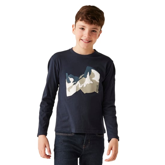 Regatta - "Wenbie III" T-Shirt für Kinder Langärmlig (Marineblau) - Image 4