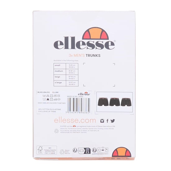 Ellesse - "Muxel884" Boxershorts für Herren (3er-Pack) (Schwarz) - Image 2