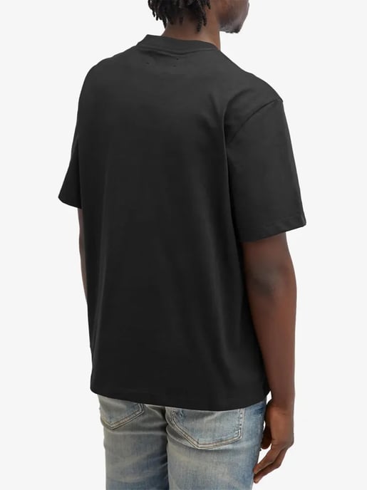 Amiri Black Staggered Logo Print T-Shirt in Schwarz - Image 4