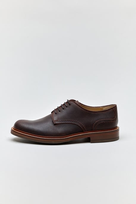 Chapman & Moore Plain Derby Country Leather Men's Choco Shoes - Image 2