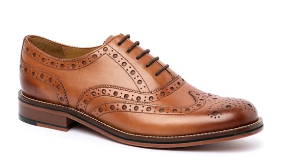 Chapman & Moore Oxford Brogue Leder Herrenschuhe in Tan Burnish - Image 1