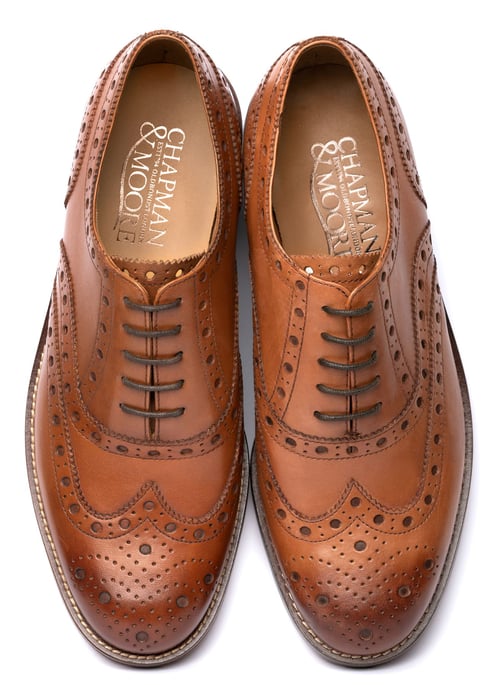 Chapman & Moore Oxford Brogue Leder Herrenschuhe in Tan Burnish - Image 3