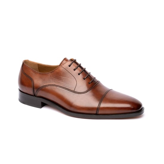 Chapman & Moore Zehenkappen-Oxford-Lederherrenschuhe in Schokolade - Image 1