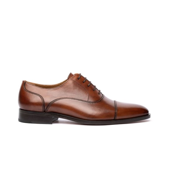 Chapman & Moore Zehenkappen-Oxford-Lederherrenschuhe in Schokolade - Image 2