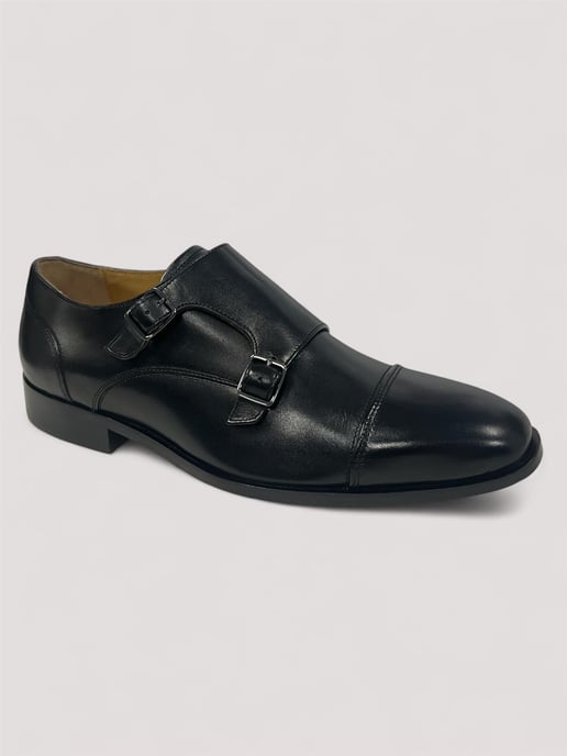 Chapman & Moore Zehenkappen-Monkleder-Herrenschuhe Schwarz - Image 1