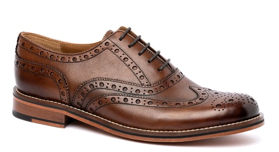 Chapman & Moore Oxford Brogue Leder Herren Mahagoni Schuhe - Image 1