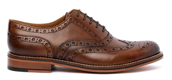 Chapman & Moore Oxford Brogue Leder Herren Mahagoni Schuhe - Image 2
