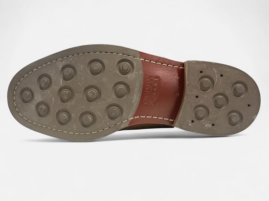 Chapman & Moore Longwing Brogue Leder/Suede Herren Schuhe Tan/Navy - Image 4