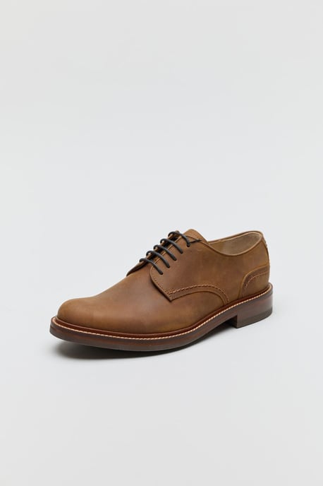 Chapman & Moore Einfache Derby-Land-Oil-Leder-Herrenschuhe in Tan - Image 1