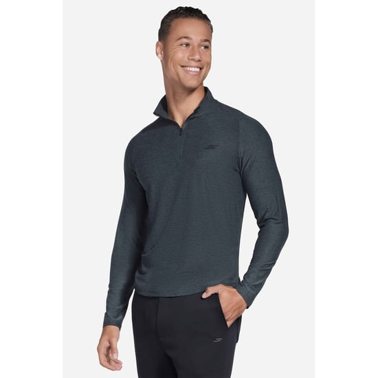Skechers GO DRI All Day Performance 1/4-Zip Active-Shirt aus Polyester, Herren - Schwarz - Image 3