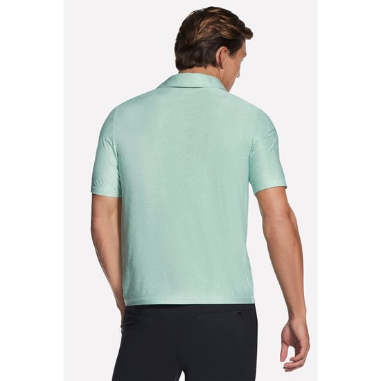 Skechers GO DRI All Day Bedrucktes Polyester Herren Poloshirt in Grün - Image 2