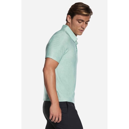 Skechers GO DRI All Day Bedrucktes Polyester Herren Poloshirt in Grün - Image 3