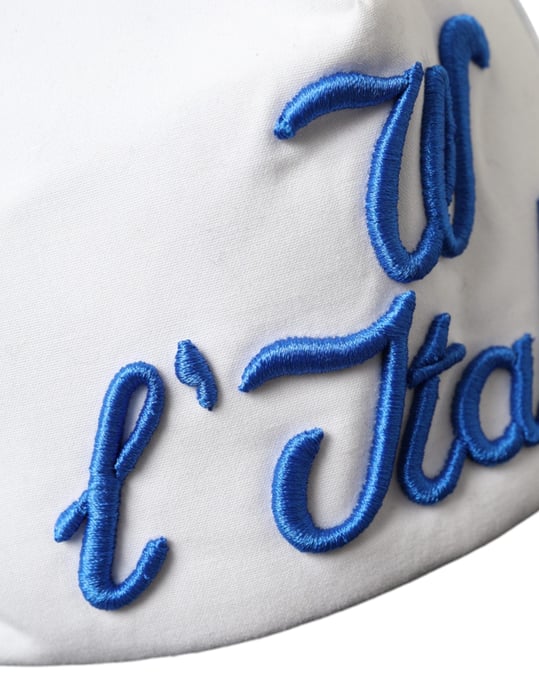 Dolce & Gabbana Blau Weiß Schwarz Italia Mesh Baseballmütze - Image 6