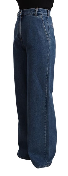 GCDS Blaue Baumwoll-Hochtaillierte Weite Jeans mit Bootcut - Image 2