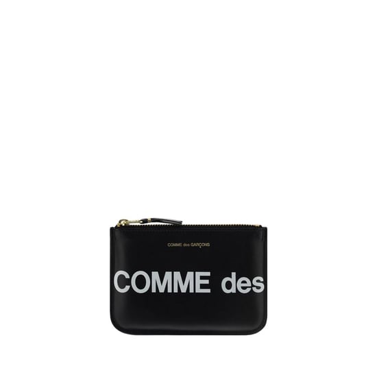Comme Des Garçons Schwarze Kalbleder Bos Taurus Geldbörse - Image 1