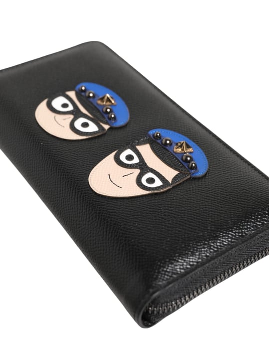 Dolce & Gabbana Schwarze Leder #DGFAMILY Reißverschluss Continental Herrenportemonnaie - Image 5