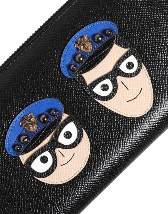 Dolce & Gabbana Schwarze Leder #DGFAMILY Reißverschluss Continental Herrenportemonnaie - Image 6