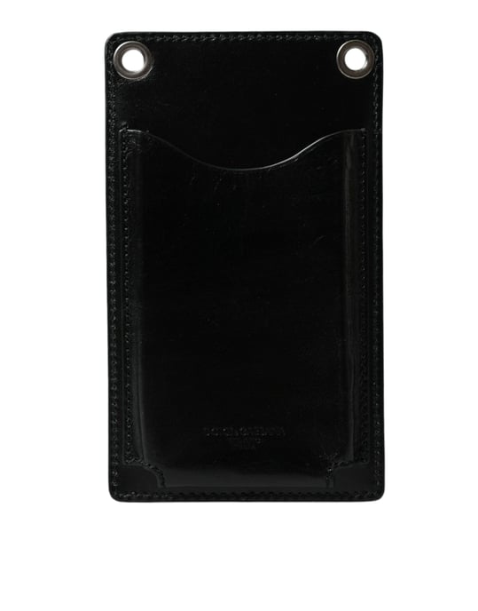 Dolce & Gabbana Geldbörse Schwarzes Pferdeleder Reißverschluss Logo Crossbody mit Handyfach - Image 2