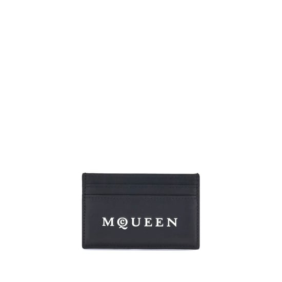 Alexander McQueen Schwarze Kalbsleder Bos Taurus Geldbörse - Image 1