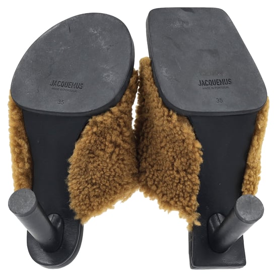 Jacquemus Les Mules Carrés Ronds Shearling-Sandalen aus braunem Lammfell - Image 6