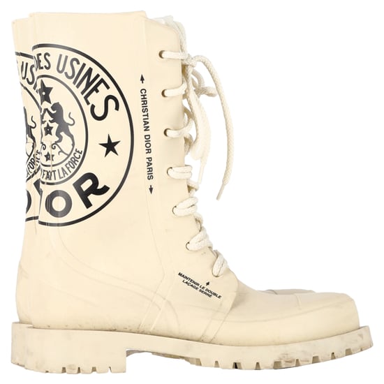 Dior DiorCamp Schnürstiefeletten aus cremefarbenem Gummi - Image 1