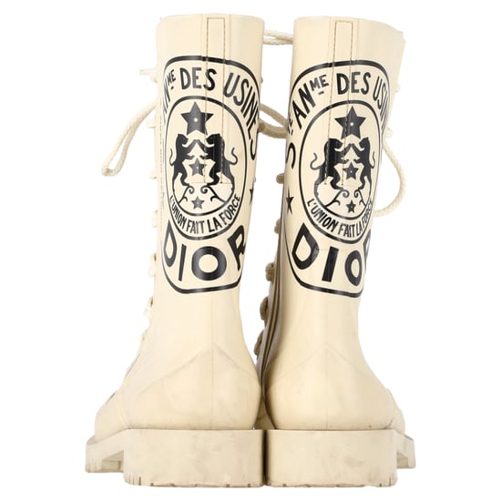 Dior DiorCamp Schnürstiefeletten aus cremefarbenem Gummi - Image 5