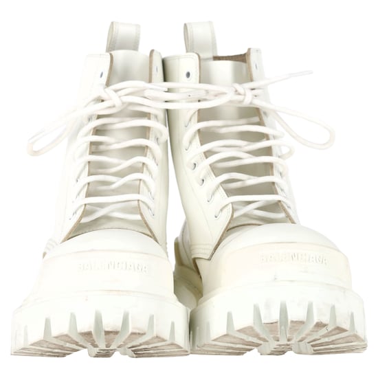 Balenciaga Strike Combat Boots aus weißem Kalbsleder - Image 2