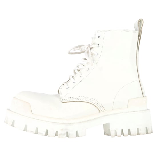 Balenciaga Strike Combat Boots aus weißem Kalbsleder - Image 4