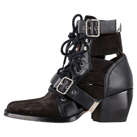 Chloé Rylee Cutout-Ankle-Boots aus schwarzem Wildleder und Leder - Image 4