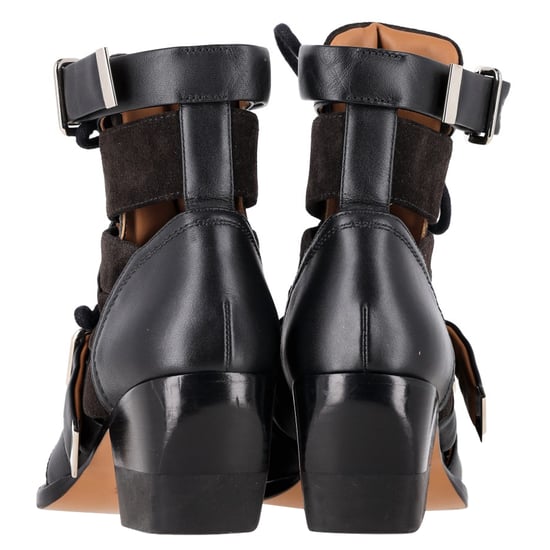 Chloé Rylee Cutout-Ankle-Boots aus schwarzem Wildleder und Leder - Image 5