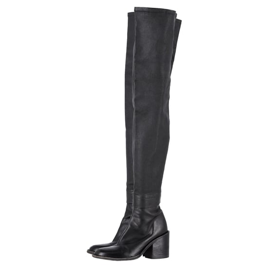 Ann Demeulemeeste Overknee-Stiefel mit Blockabsatz aus schwarzem Leder - Image 3