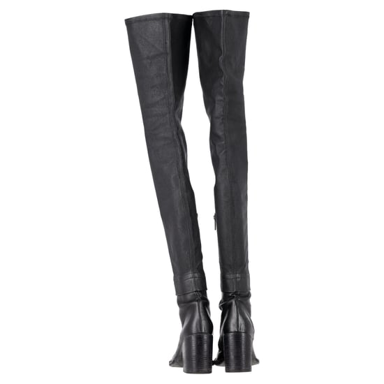 Ann Demeulemeeste Overknee-Stiefel mit Blockabsatz aus schwarzem Leder - Image 4