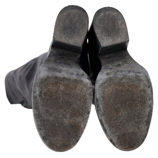 Ann Demeulemeeste Overknee-Stiefel mit Blockabsatz aus schwarzem Leder - Image 5