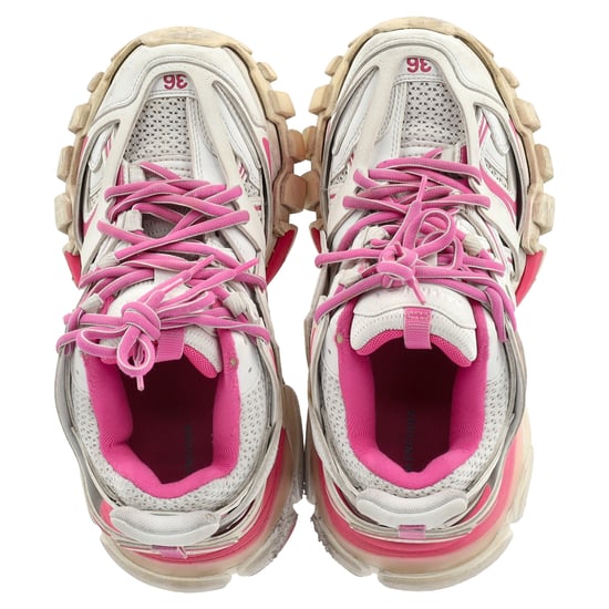 Balenciaga Track Sneakers aus rosa und weißem Polyurethan - Image 3