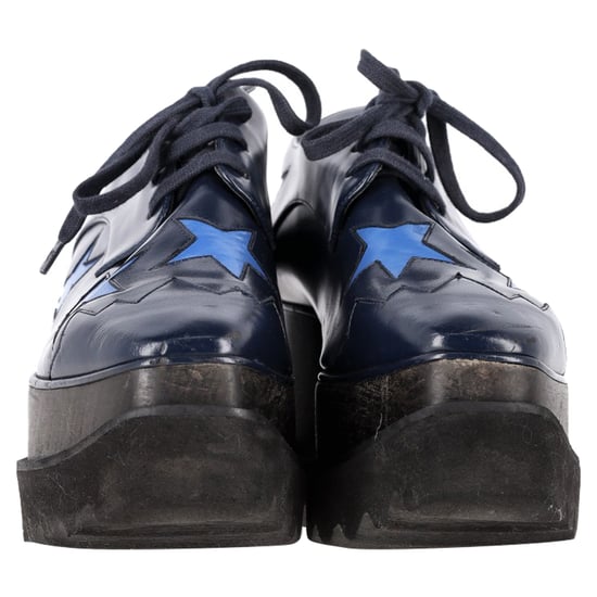 Stella McCartney Elyse Plateau-Derby-Schuhe aus marineblauem Leder - Image 2