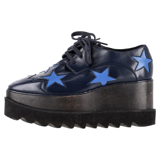 Stella McCartney Elyse Plateau-Derby-Schuhe aus marineblauem Leder - Image 4