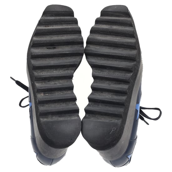 Stella McCartney Elyse Plateau-Derby-Schuhe aus marineblauem Leder - Image 6