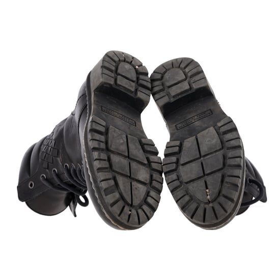 Bottega Veneta Eldfell Intrecciato-Kampfstiefel aus schwarzem Leder - Image 6