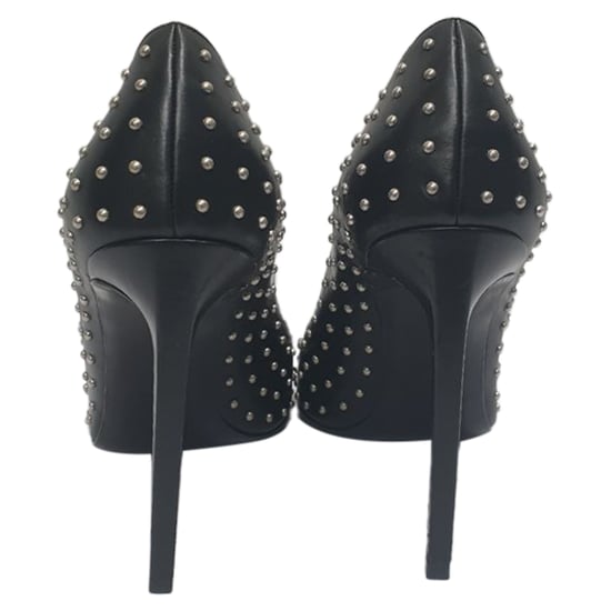 Saint Laurent Pumps mit Nieten und spitzer Zehenpartie aus schwarzem Leder - Image 3