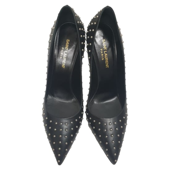 Saint Laurent Pumps mit Nieten und spitzer Zehenpartie aus schwarzem Leder - Image 5