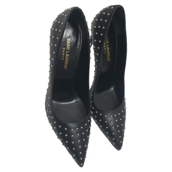 Saint Laurent Pumps mit Nieten und spitzer Zehenpartie aus schwarzem Leder - Image 6